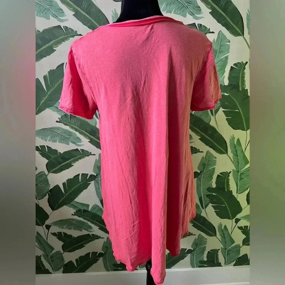 Caite Red Embroidered Short Sleeve Tunic Tee Top Size S - Picture 4 of 6